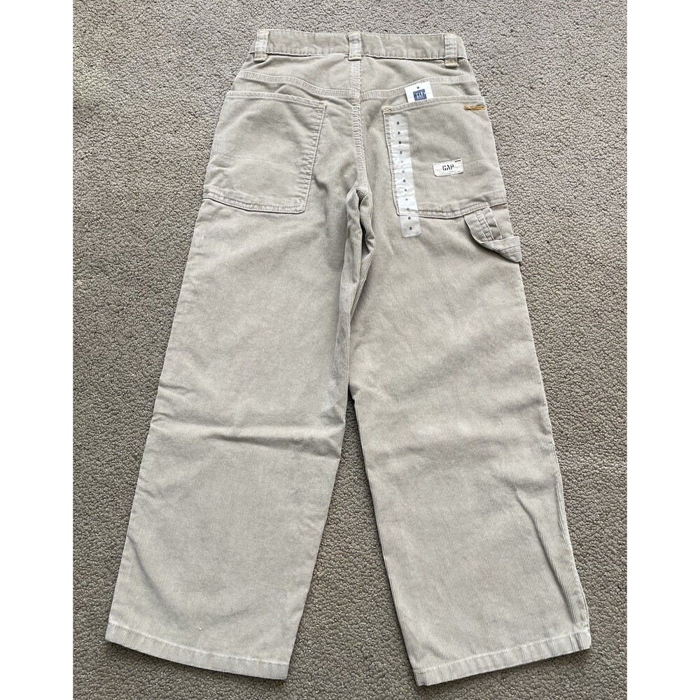 Y2K Gap Carpenter Pants Kids 8 Tan Corduroy Wide Leg Jnco Style NWT